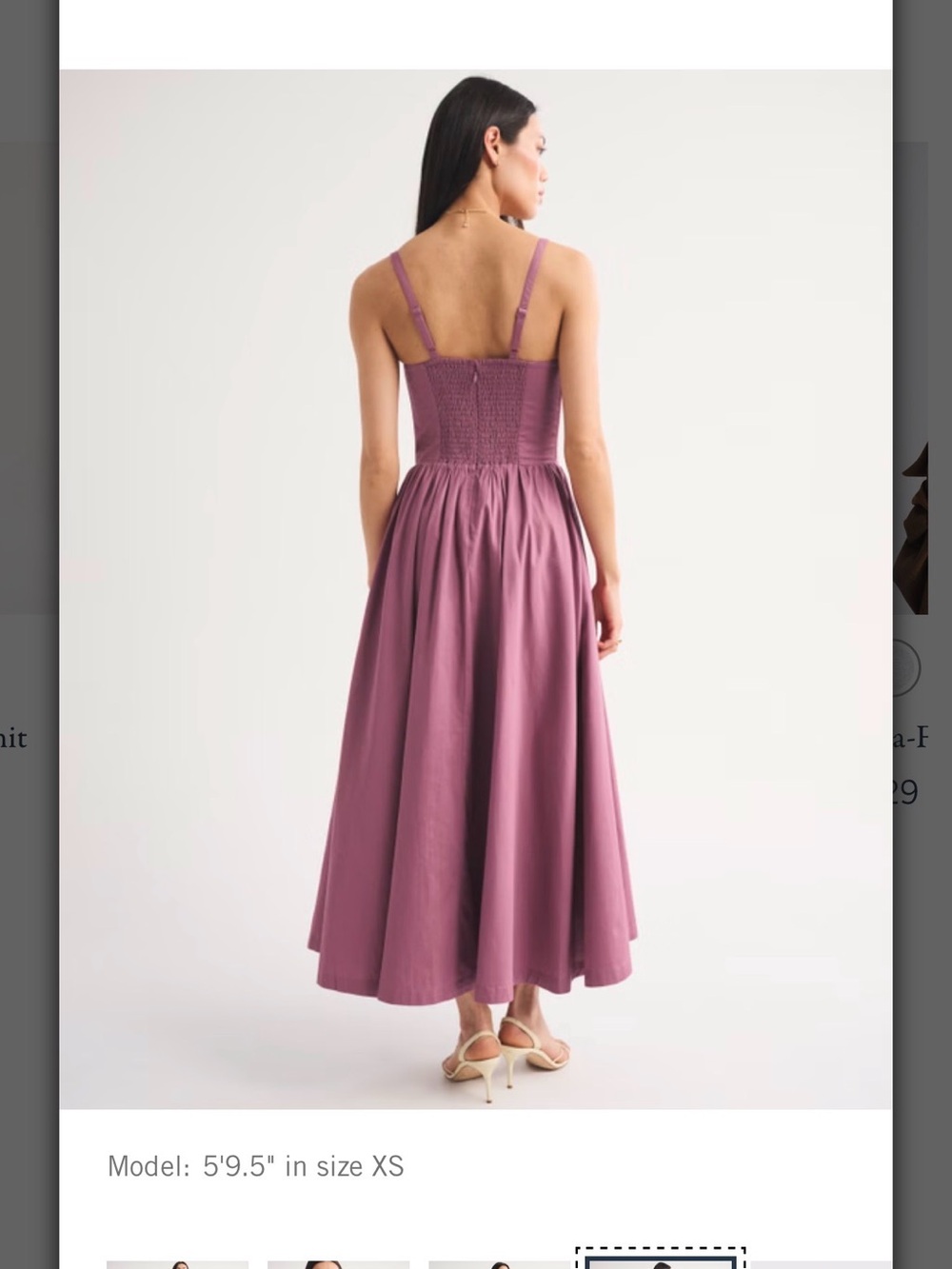 Bra-free dipped Midi Dress with Fitted Bodice - Picture 2 of 3